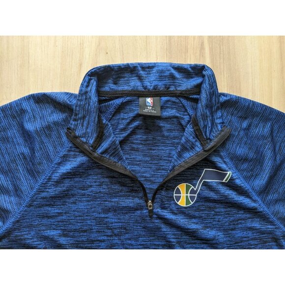 Utah Jazz Quarter Zip Blue Pullover NBA Mens Size Small - Picture 6 of 12